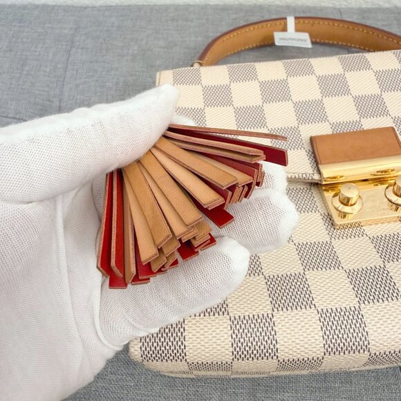 Louis Vuitton Croisette Damier Azur Canvas Top Handle Crossbody Bag - Picture 9 of 14